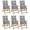 Day and Night - Day and Night Folding Garden Chairs 6 Units and Cushions Solid Acacia Wood