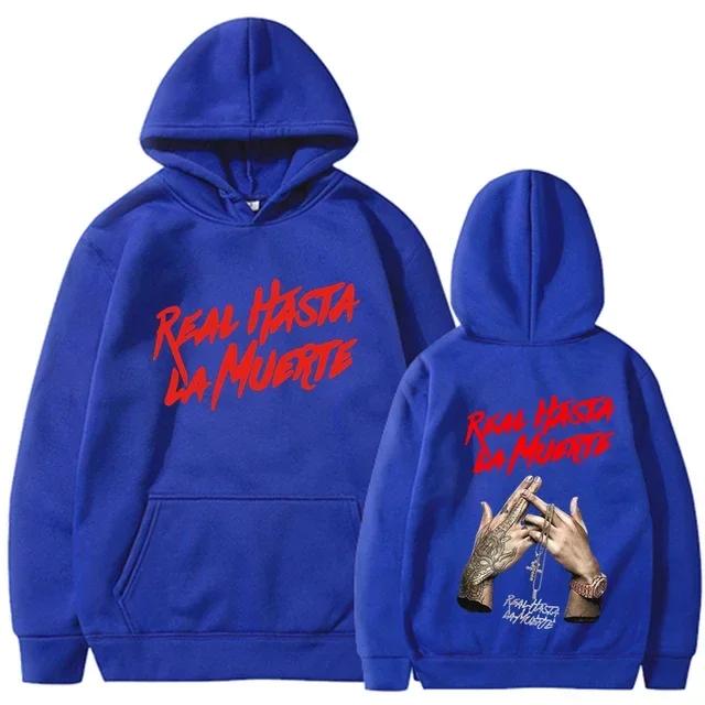 

Spring and Autumn Hooded Anuel AA Real Hasta La Muerte Printed Sweatshirt Streetwear Rapper Loose Pullover Casual Hooded Top3 3XL