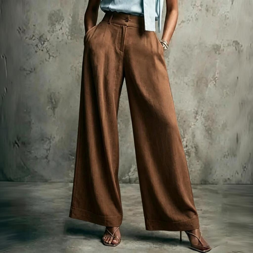 Women's High Waist Wide Leg Pants Loose Fit Casual Trousers Lightweight Comfortable Relaxed Fit Full Length