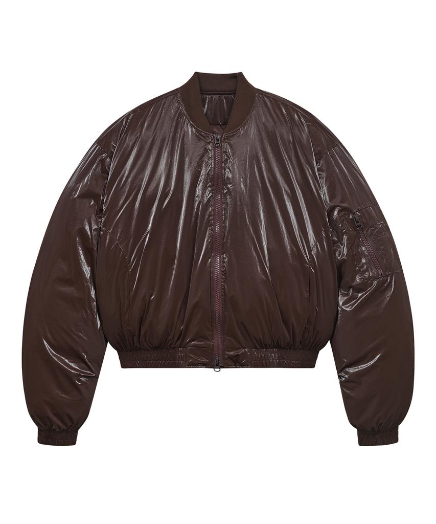 Ironyporno Whiteline 86-Iro342 Essential Balloon Glossy Ma-1 Short Padded Jacket Brown