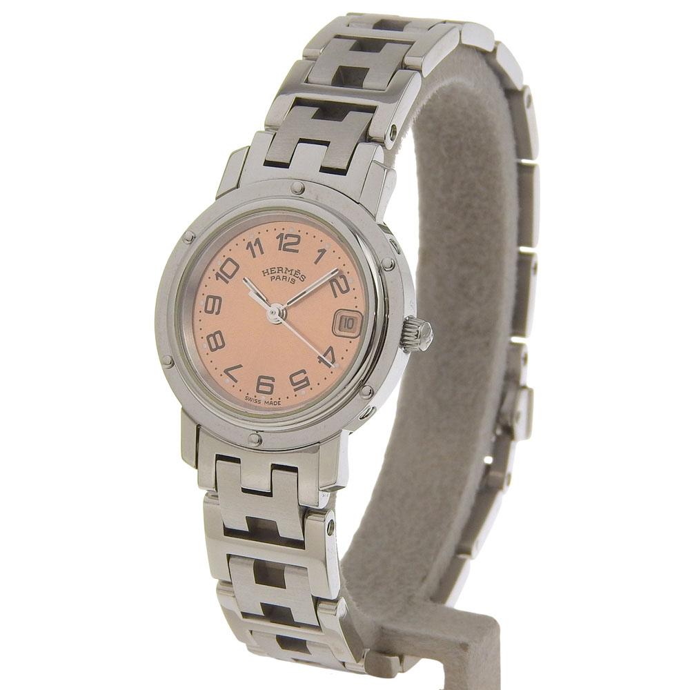 HERMES Clipper Watches CL4.210 BrownDial Stainless Steel Quartz Analog display Women Used