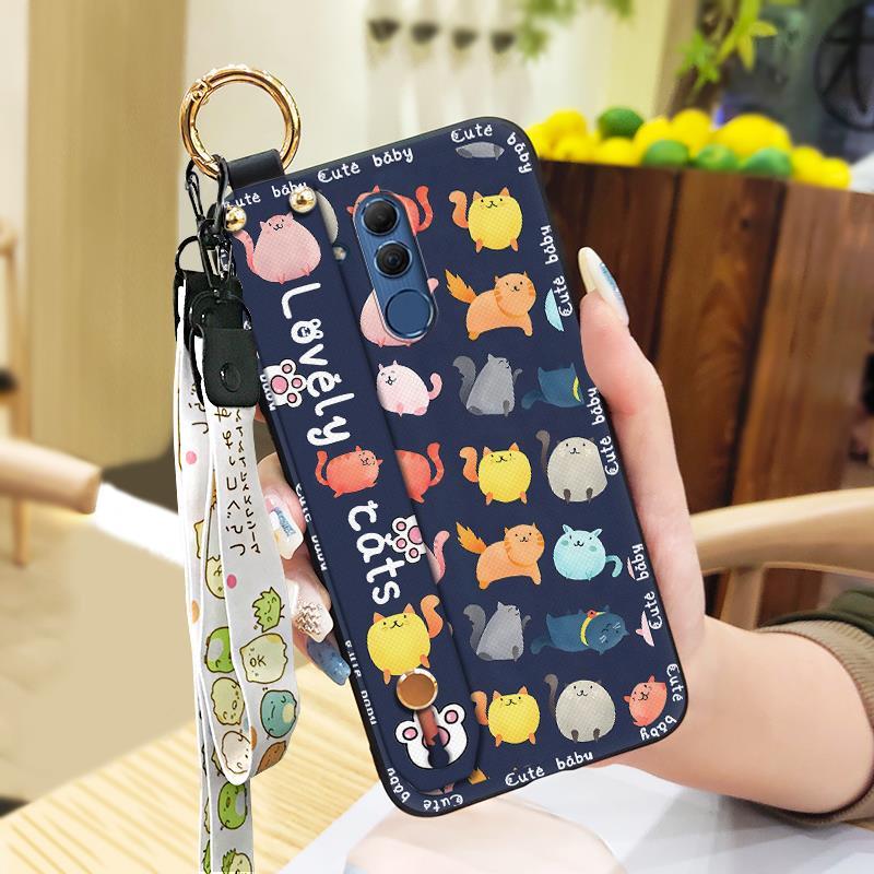 Anti-dust Phone Holder Phone Case For Huawei Mate 20 Lite Cute Ring Dirt-resistant Shockproof Wristband Wrist Strap