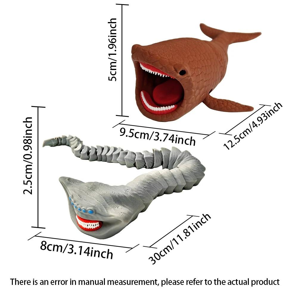 Bloop Mořská Příšera 3D Tištěná Flexibilní Kloubová Fidget Hračka – Požírač Moře Hlubinné Stvoření Sběratelský Předmět, Hračka na Stůl pro Úlevu od Stresu