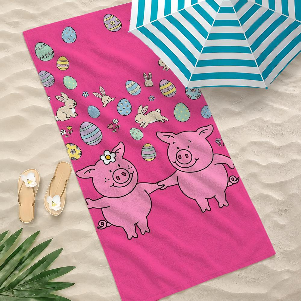 Cartoon Character M-Masha Pig Towel Towel Beach Towel, Quick Drying Absorbent Bath Towel for Swim,Gym,Camping,Outdoor Hot