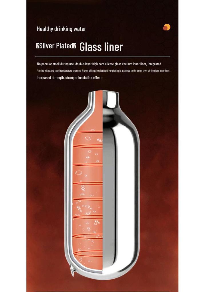 Large Glass Liner Thermos Flask for Home and Student Dormitory Use