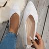 New fly-woven pointed shallow mouth flat-soled single shoes women's 2025 foreign trade large size knitted breathable four-season Doudou shoes