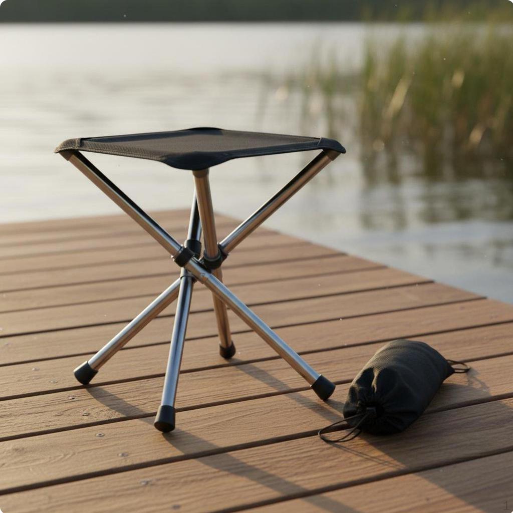 Portable Fishing Stool Compact Retractable Folding for Camping, Travel S Upgraded