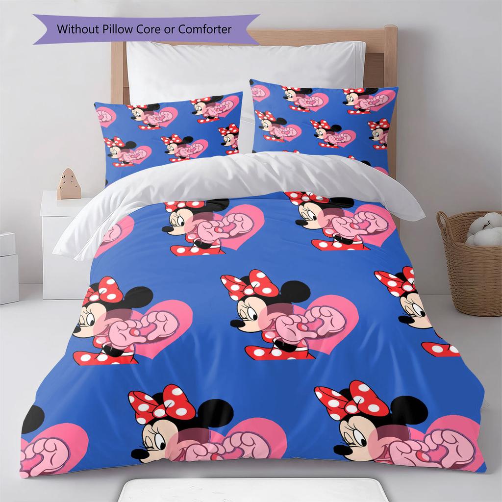 Romantic Red Mickey & Minnie Mouse Couple Print Comfort Bedding Set – The Perfect Choice for Decorating A Child's Bedroom.