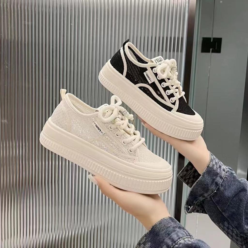 Fisherman Shoes 2025 Soft-soled Thin Fashion Mesh Shoes Summer One-pedal Platform Casual Board Shoes Mesh Breathable Women's Shoes