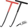2 PCS Exhaust Spring Puller Tool, Motorcycle Exhaust Spring Hook, T Shaped Handle Spring Removal Tool With Rubber Coating, Snowmobile Accessories For