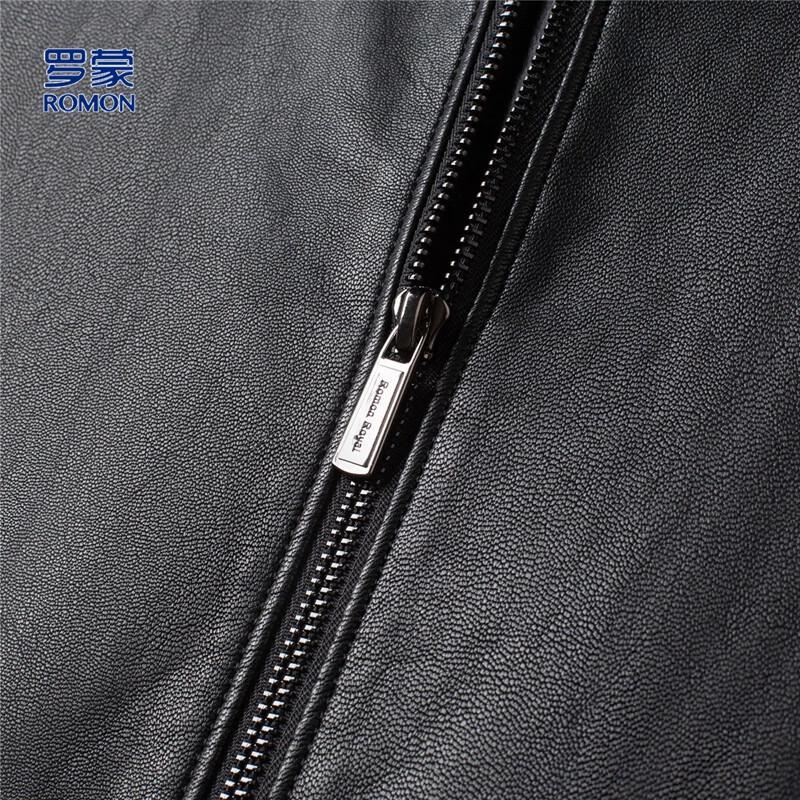 Romon Men's Fleece-Lined PU Leather Jacket