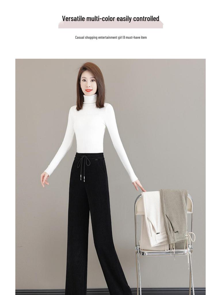 Woodpecker Women's High-Waist Fleece Lined Wide-Leg Pants Autumn/Winter 2025