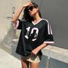 Women's V-Neck Soccer for Fans Retro Football Top
