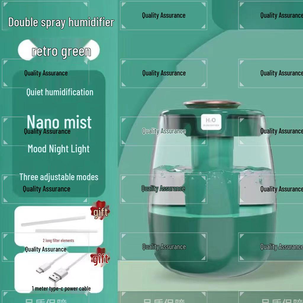 

2025 Тихий Большой Увлажнитель Воздуха с Туманом для Дома и Спальни, Безопасный для Беременных Женщин и Младенцев 136 x 136 x 196 mm + TC Power Supply