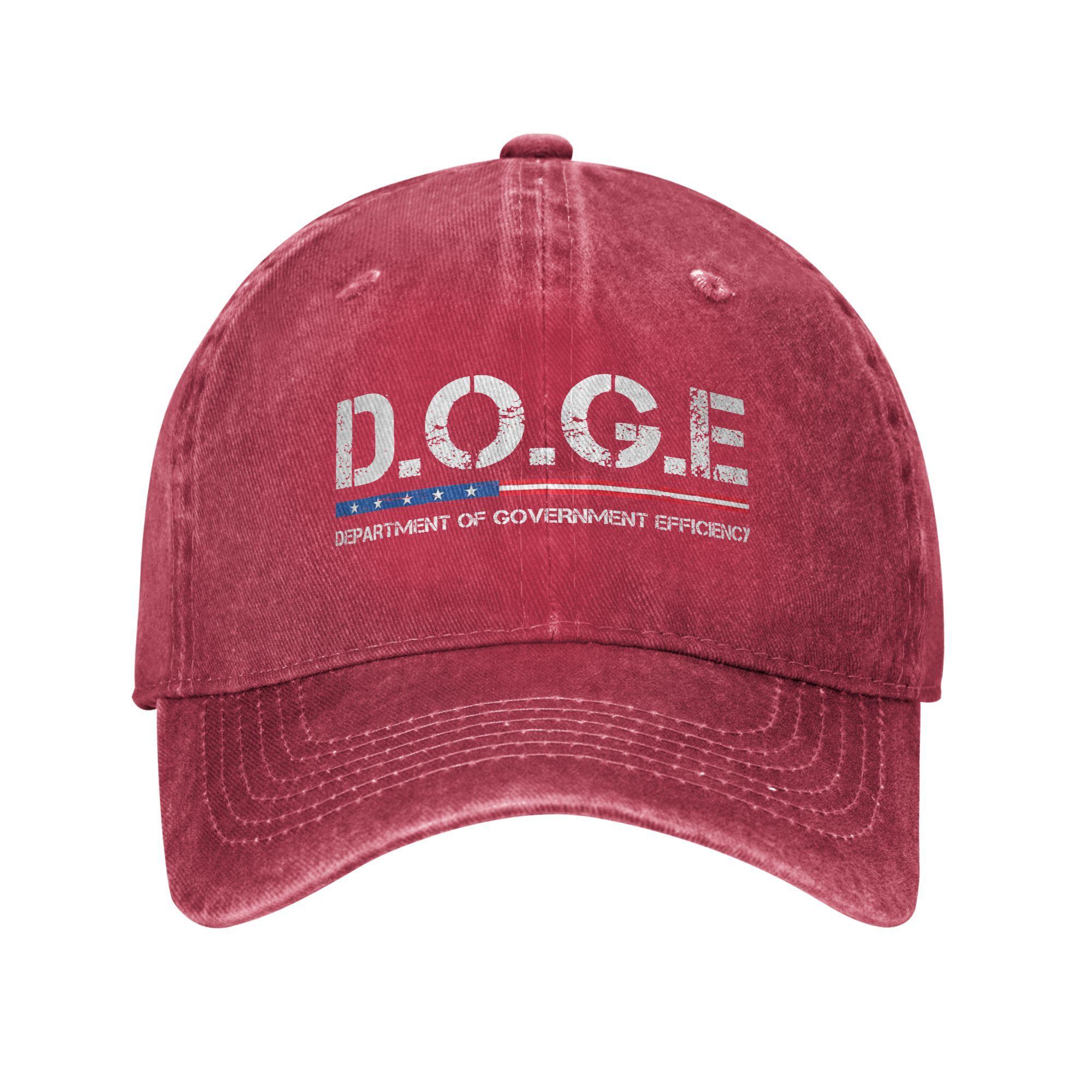 DOGE D.O.G.E. Отдел Правительственной Эффективности Бейсболки Винтажные Потертые Выстиранные Кепка Снэпбек Мужские Женские Уличная Шляпа Adjustable