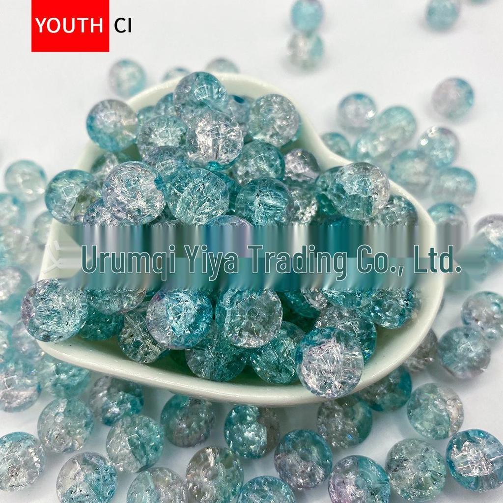 Koraliki z kryształowego szkła z glazurą crackle ice do samodzielnego tworzenia bransoletek i projektów przekładek