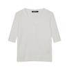 JAMBANGEE Women'S) Ribbed V-Neck T-Shirt_An2Wts356-Ow