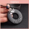 Black Lotus Pendant Sandalwood Vintage Necklace Ethnic Adjustable Long Rope Wood Sweater Necklaces