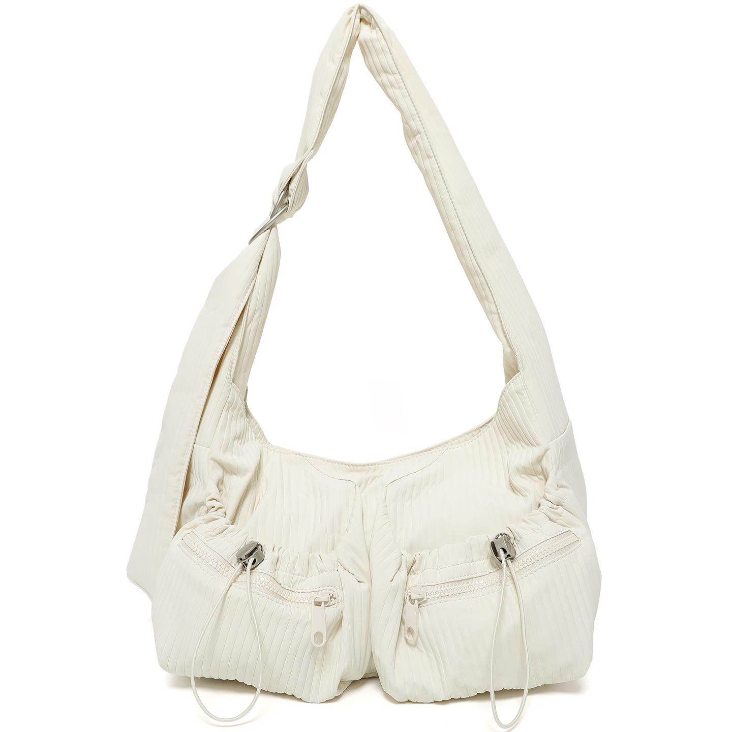 

Вместительная сумка кроссбоди, Нишевая сумка, Повседневная сумка-пельмень с широким ремнем, Вместительная сумка-тоут бежевый