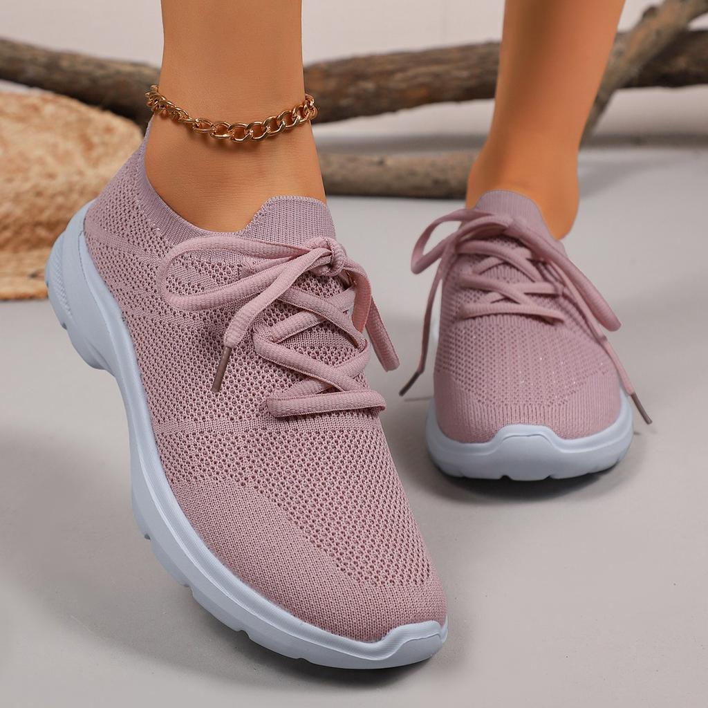 Fashion Breathable Knitting Running Shoes for Women Lightweight Casual Sneakers Woman Comfortable Slip on Sports Walking Shoes