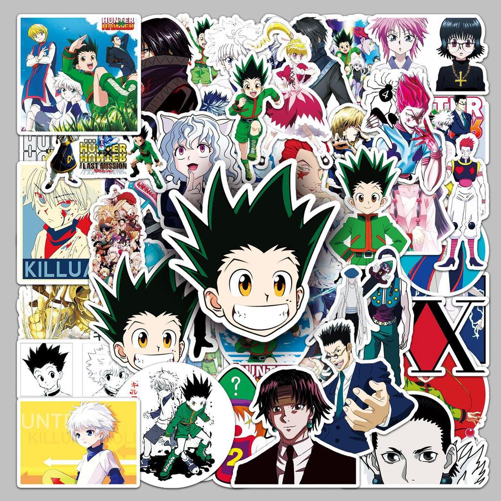 50 Hunter x Hunter Waterproof Graffiti Stickers for Suitcases, Skateboards, Scooters, Computers, Tablets, and Cartoon Decorations.