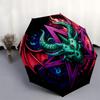 Dragon Pentagram Neon Art PrintUmbrella, Portable 3-Fold Umbrella for Men & Women,Christmas Gift ES335