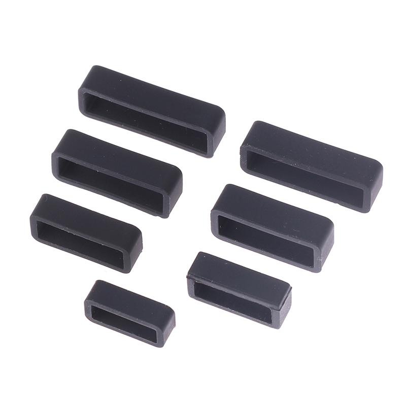 7 Mărimi Negru Silicon Curea Ceas Inel de Reținere Buclă Cauciuc Inel cu Cataramă 14-26Mm