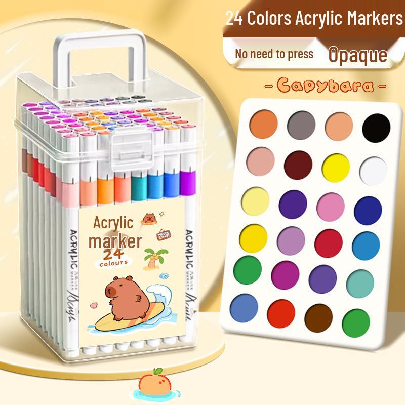 Washable Opaque Acrylic Marker Pens for Kids - Layerable Art Pens with Special Caps
