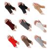 Comfortable Winter Arm Sleeves Fingerless Gloves Soft Acrylic Fibre Cable Knit Gloves For Outdoor Daily Use And Sport