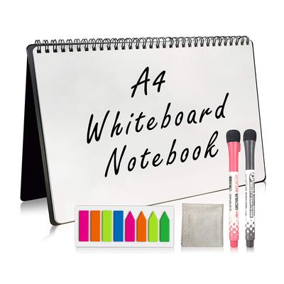 A4 Size Whiteboard Notebook Dry Erase Board Reusable Notebook Meeting Notebook White Board with Pen Presentation Supplies