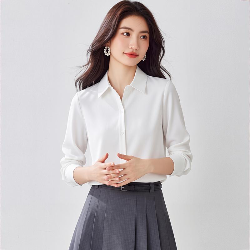 Elegant Women's Green Satin Shirt - Spring 2026 New Arrival, Perfect for Professional Interviews