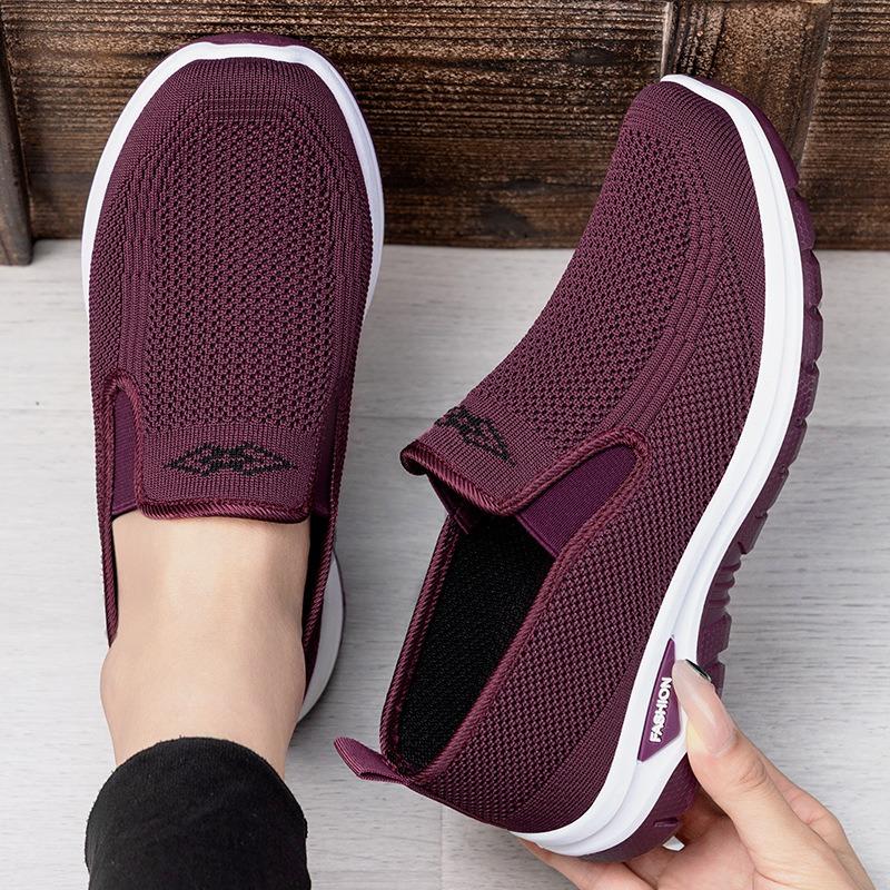 Shoes Women's Casual Shoes Autumn Breathable Women's Shoes Lightweight and Versatile Mother Shoes Platform Single Shoes One Pedal Mesh Shoes