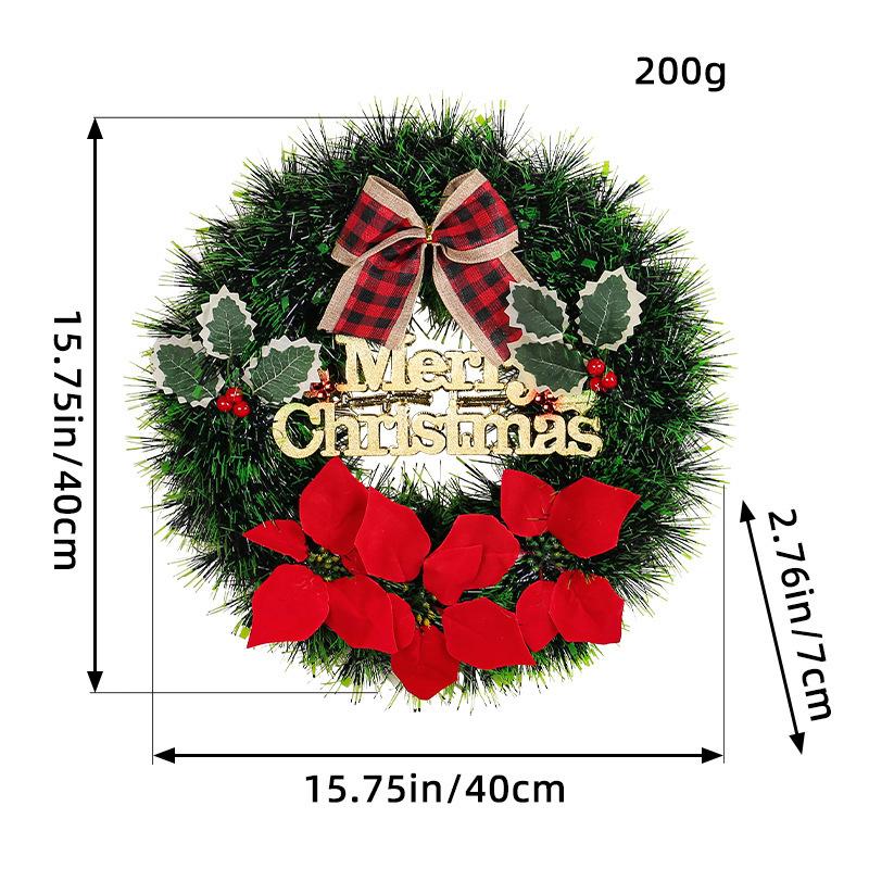 Christmas Flower Wreath Door Hanging Merry Christmas Home Christmas Decoration Holiday Pendant