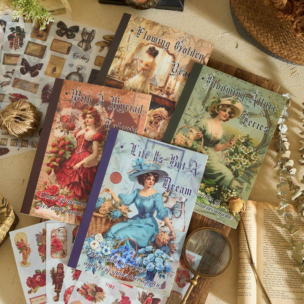 24 pcs Large size Vintage Stickers book Adhesive Diy Hand Account Diary Album Scrapbooking Junk Journal Supplies
