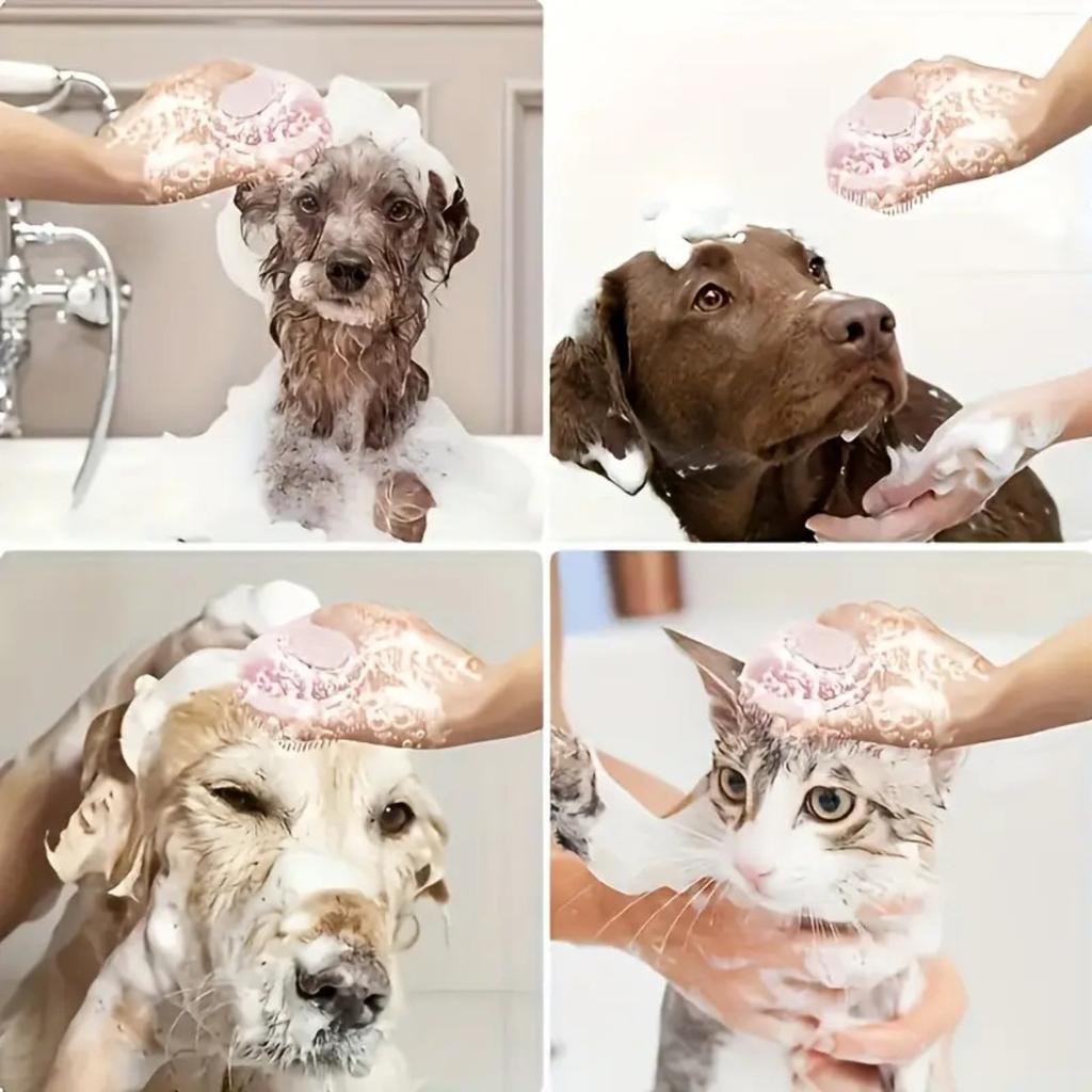 Pet Grooming Brush - Bristle Massage Design, Non-toxic and Easy To Clean, Ergonomic Handle with Detachable Top Cover for Easy Operation