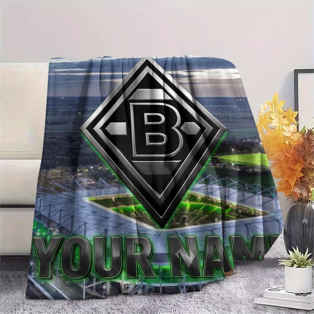 1PC Custom Name Vfl Gladbach Patterned Flannel Blanket Suitable For All Seasons for Home Decor Warmth and Comfort Gifts Holiday Present