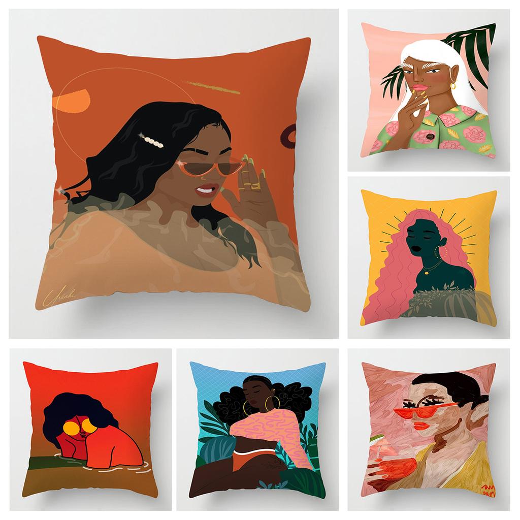 Nordic Style Abstract Art Figure Pillow Case 40x 40cm Living Room Sofa Decorative Cushion Cover Room Decorative Aesthetics