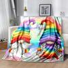 1pc Rainbow Gnome Throw Blanket Colorful Fantasy Home Decor, Soft & Cozy Gift for Any Occasion, Perfect for Bed .W058