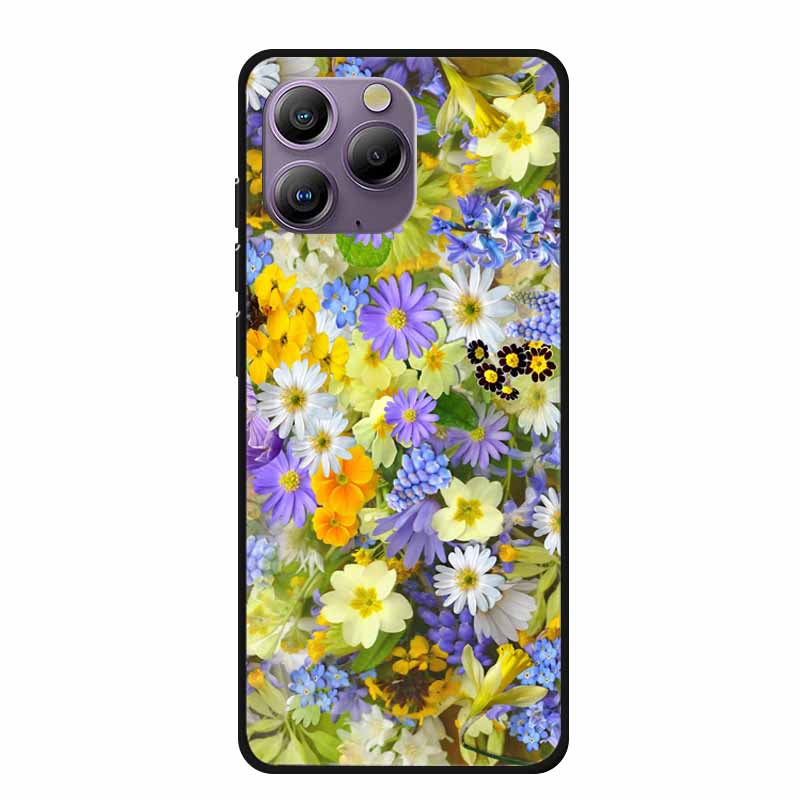 Copertura Morbida Spazio per Custodia Blackview A96 Fiore TPU Gatto Custodie in Silicone per BlackviewA96 Cover Shell Amorevole Antiurto