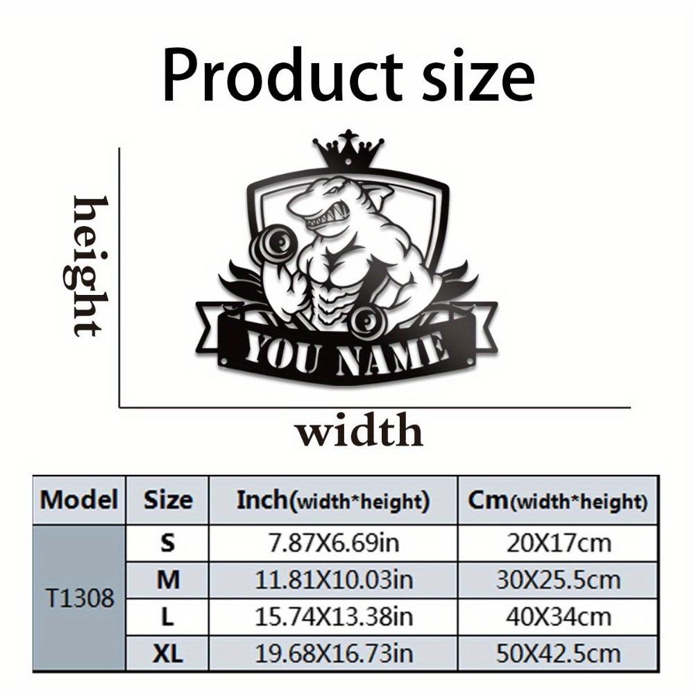 Black Iron Wall Art Personalized Metal Sign Custom Text Name Fitness Theme Multiple Sizes S