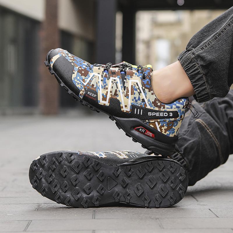 Men Hiking Shoes Outdoor Trail Running Shoes Mesh Breathable Hiking Training Shoes Large Size 40-47 Casual Sports Jogging Shoes