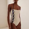 2025 Women's High-Waisted Navy Split Bikini Set