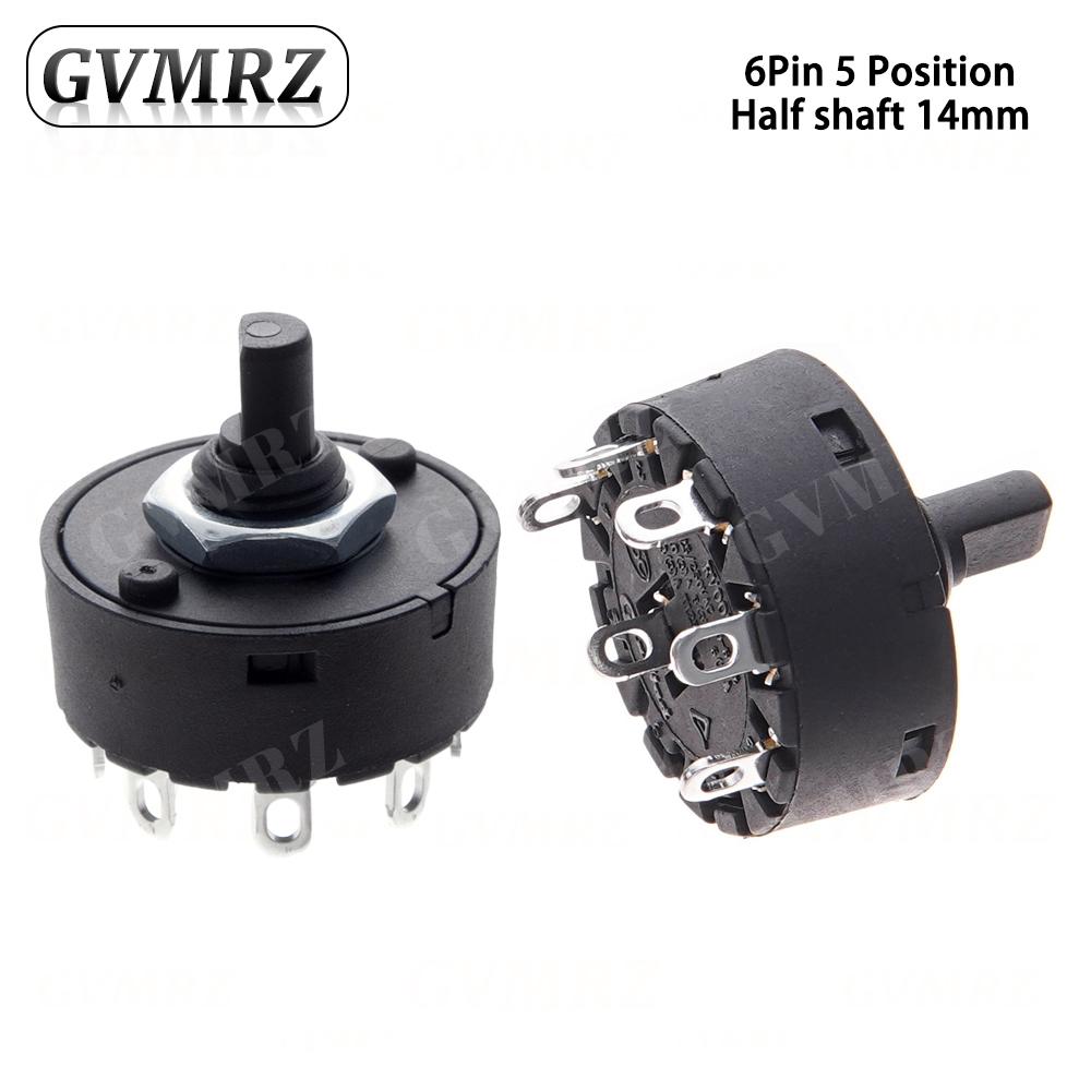 Knob Switch 6A 2/3/5/6/7/8 Position Rotary Switch 3/4/6/7/8/9Pin Electric Oven Power Switch Heater Temperature Control Switch