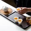 Solid Bamboo Wood Tea Tray Portable Rattan Mat Rectangle Serving Table Plate Storage Dish for Hotel Tea Plate Accessories Saucer