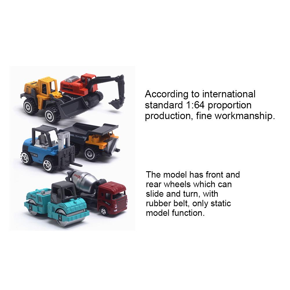 1/64 Mini Alloy Truck Engineering RC Car Toys Model Set for Children Gift Home Decorationmodern