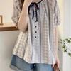 Slimming Top New Summer High-end Light Luxury Floral Short-sleeved Shirt for Women