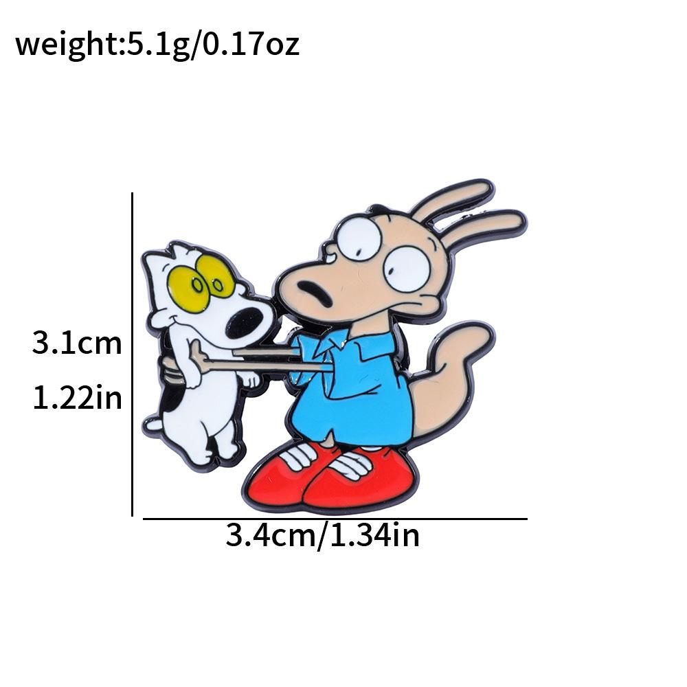 European and American film and television dog metal badge Rocko's modern life alloy drip brooch pin