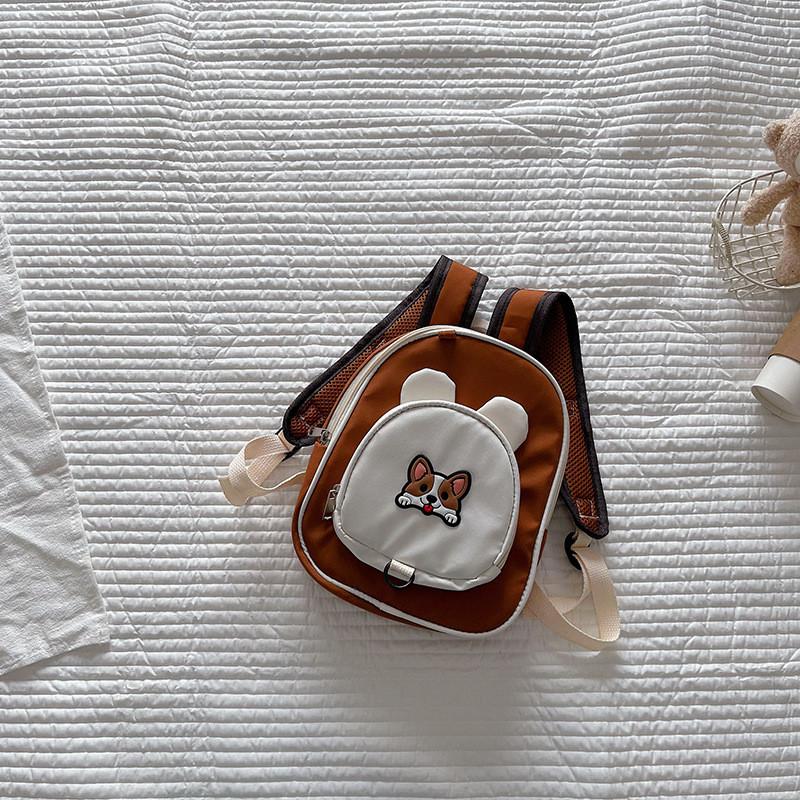 

Cute Cartoon Animal Oxford Cloth Preschool Backpack For Kids With Water-resistant Features коричневий