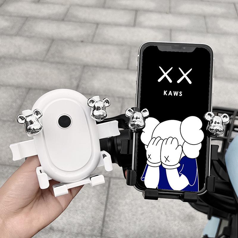 Cute Cartoon Shockproof Phone Holder for Bikes and Electric Vehicles - Ideal for Navigation and Delivery Riders