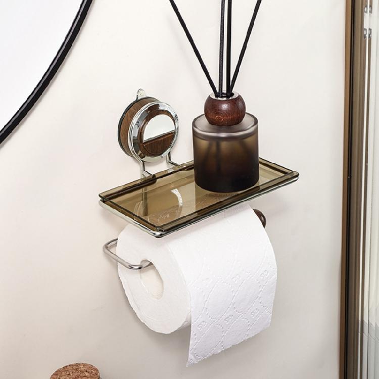 Bathroom Shelf Adhesive Wall Mount Space Efficient Storage Organizer for Towels Toiletries Toilet Paper Holder